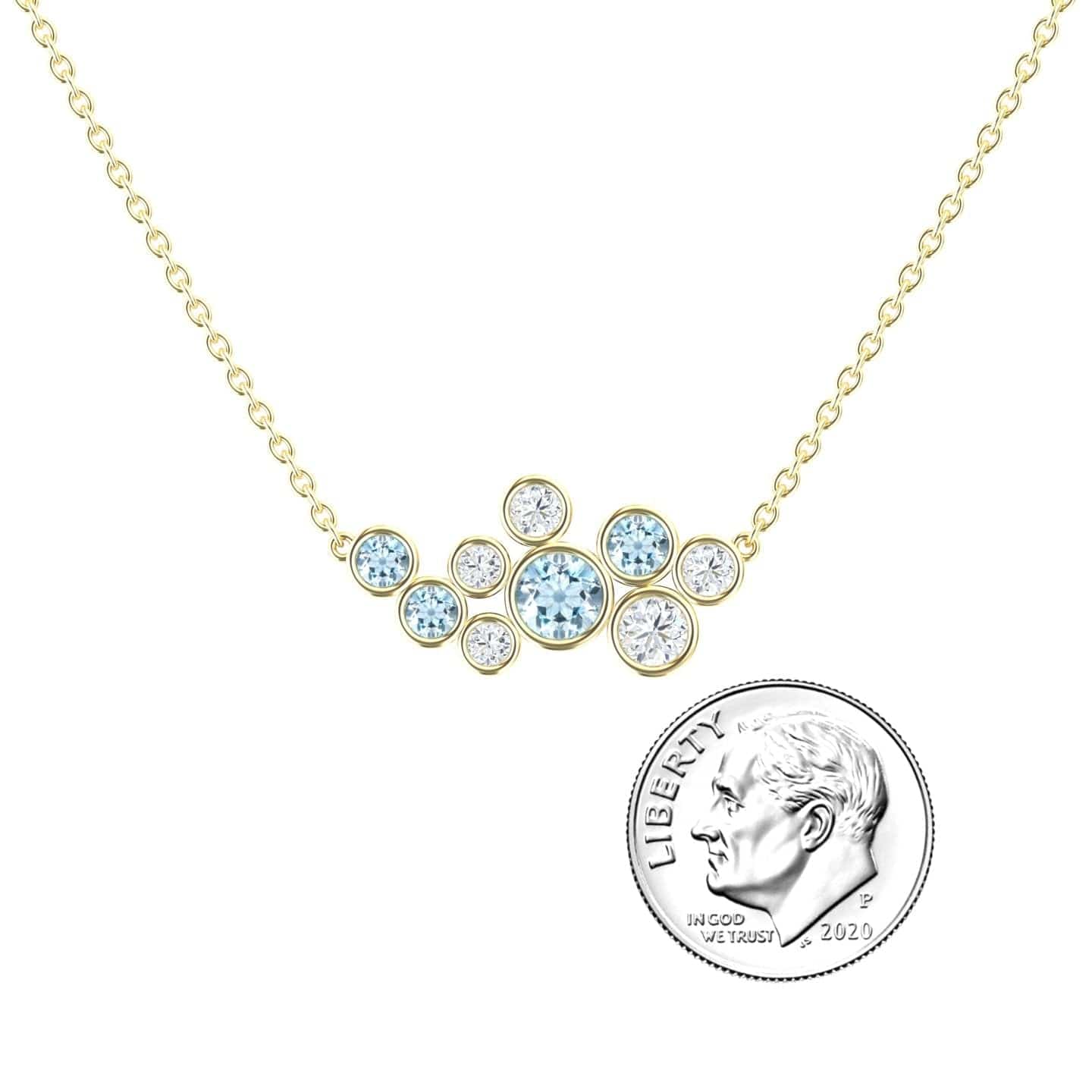 Aquamarine & Diamond Bubble Necklace - Harini