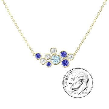 Aquamarine & Tanzanite Bubble Necklace - Harini