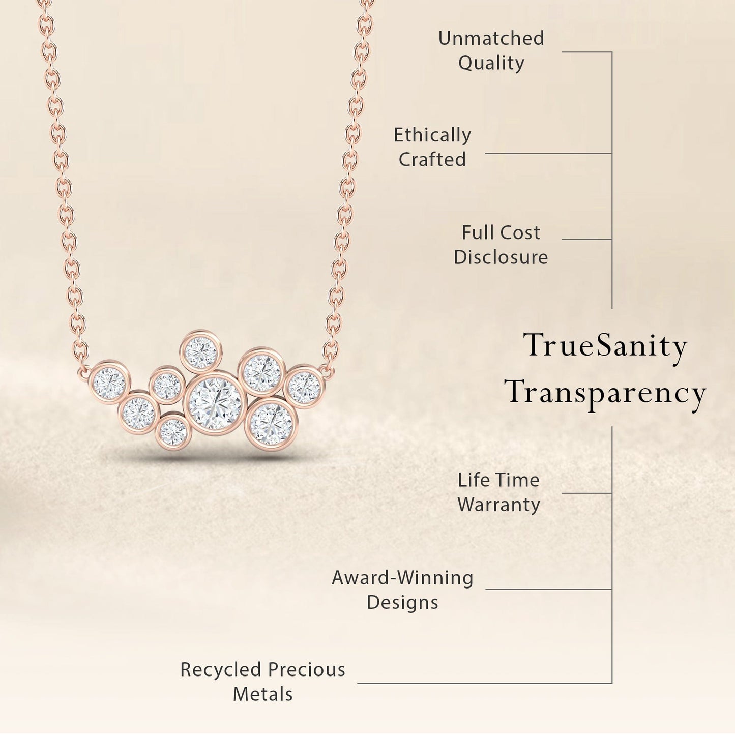White Diamond Bubble Necklace - Harini