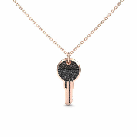 Black Diamond Pave Key Necklace - Jayashree