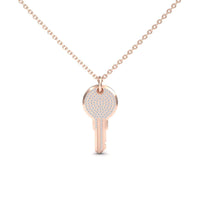White Diamond Pave Key Necklace - Jayashree