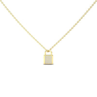 White Diamond Lock Necklace - Samira