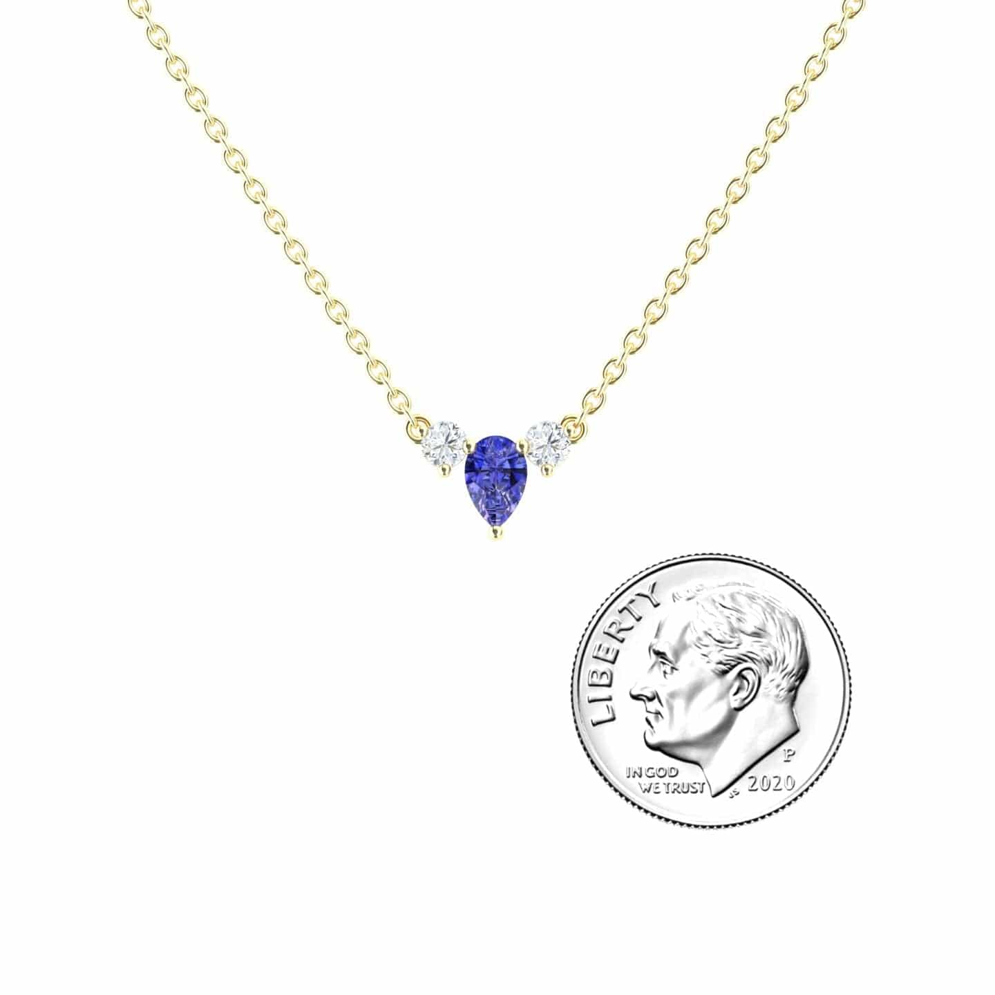 Tanzanite & Diamond Three-Stone Necklace - Jina