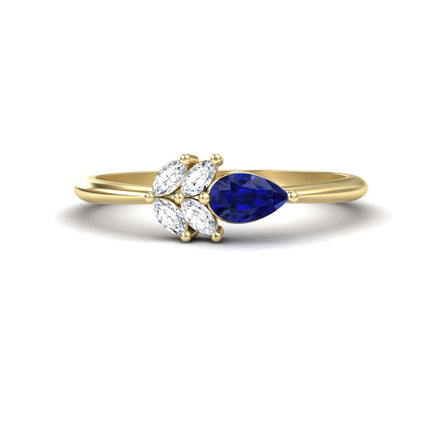 Blue Sapphire & Diamond Fancy Ring - Julia