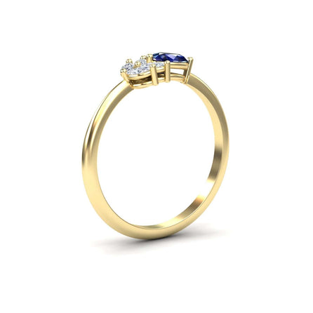 Blue Sapphire & Diamond Fancy Ring - Julia