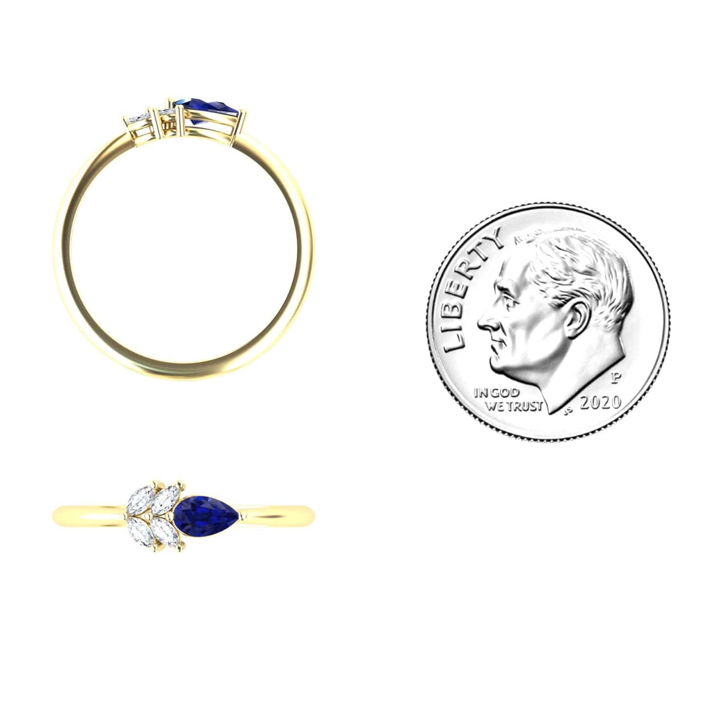 Blue Sapphire & Diamond Fancy Ring - Julia