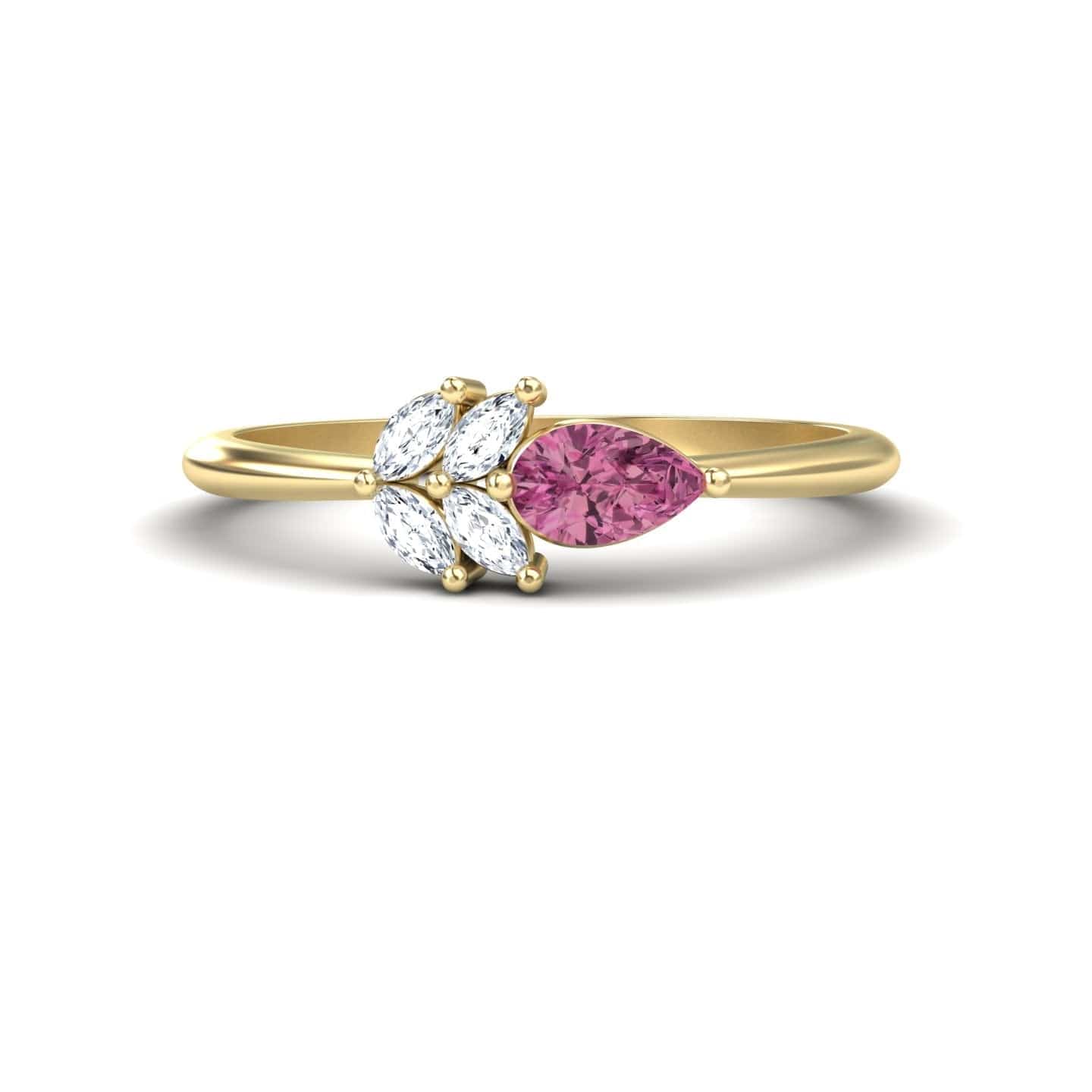 Pink Tourmaline & Diamond Fancy Ring - Julia