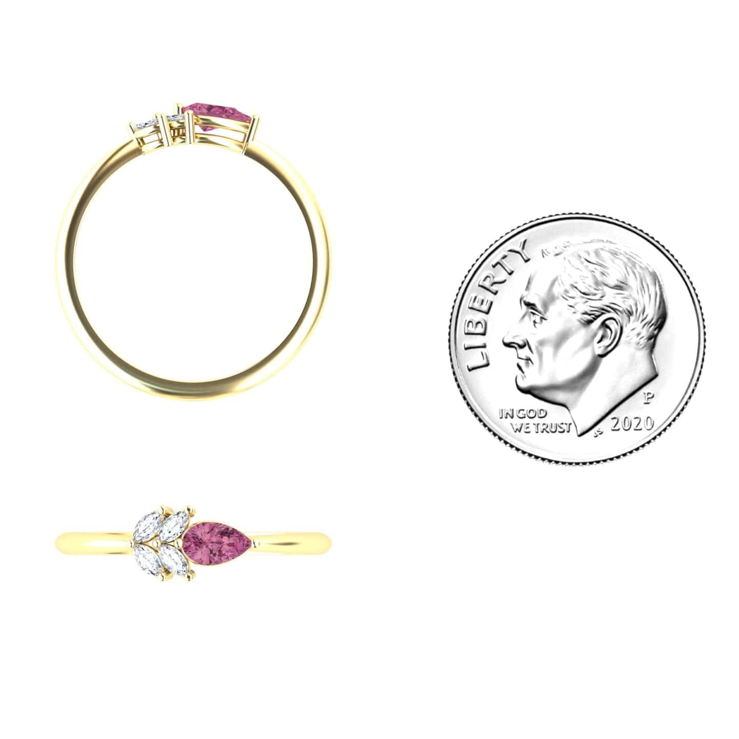 Pink Tourmaline & Diamond Fancy Ring - Julia