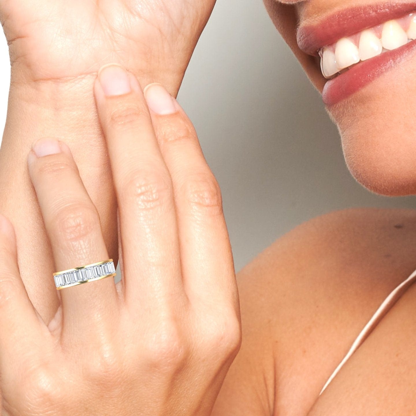 White Diamond Channel-Set Eternity Band - Kyra