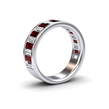 Garnet & Diamond Channel-Set Eternity Band - Kyra