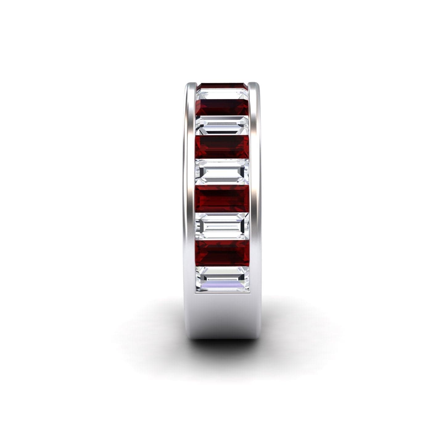 Garnet & Diamond Channel-Set Eternity Band - Kyra
