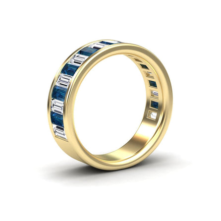 London Blue Topaz & Diamond Channel-Set Eternity Band - Kyra