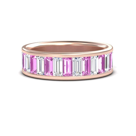 Pink Sapphire & Diamond Channel-Set Eternity Band - Kyra