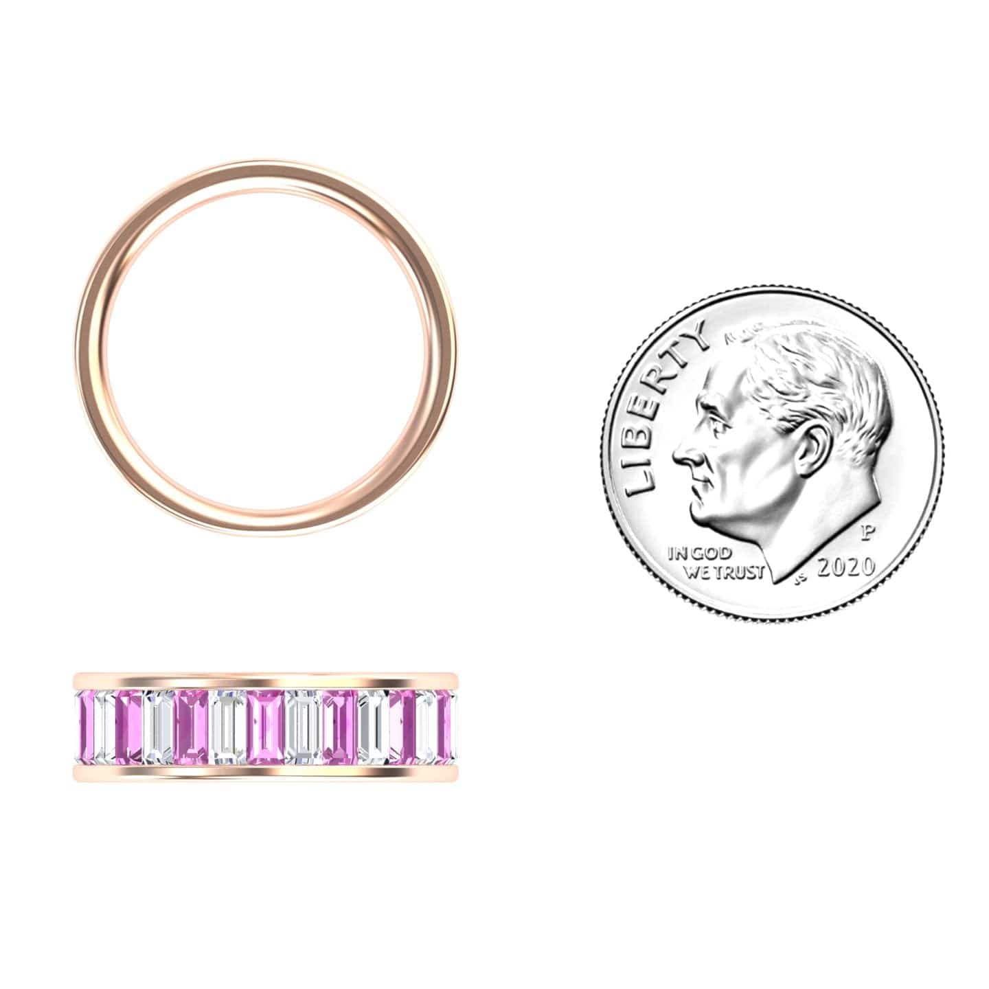 Pink Sapphire & Diamond Channel-Set Eternity Band - Kyra