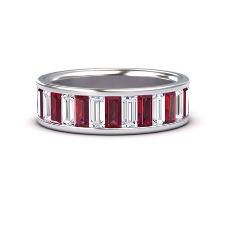 Ruby & Diamond Channel-Set Eternity Band - Kyra