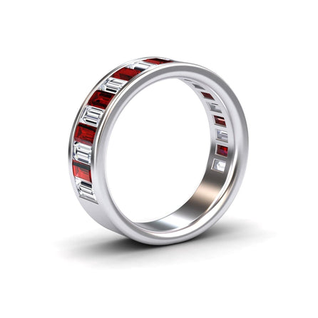 Ruby & Diamond Channel-Set Eternity Band - Kyra