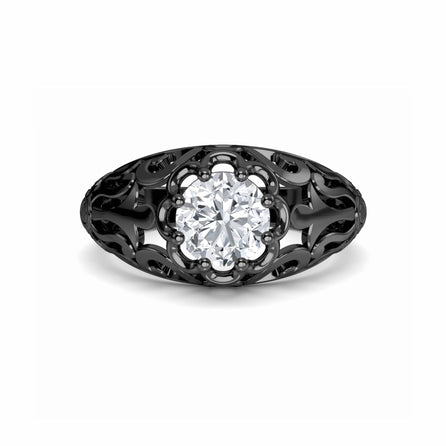 White Diamond Men's Filigree Ring - Hadley