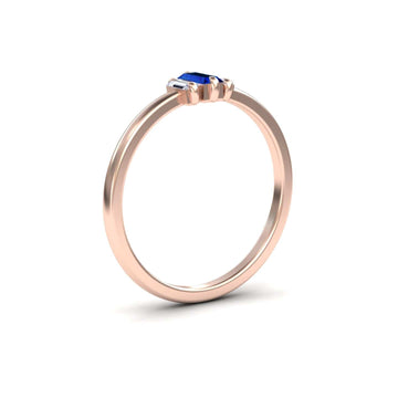 Blue Sapphire & Diamond Three Stone Ring - Marina