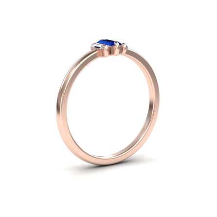 Blue Sapphire & Diamond Three Stone Ring - Marina