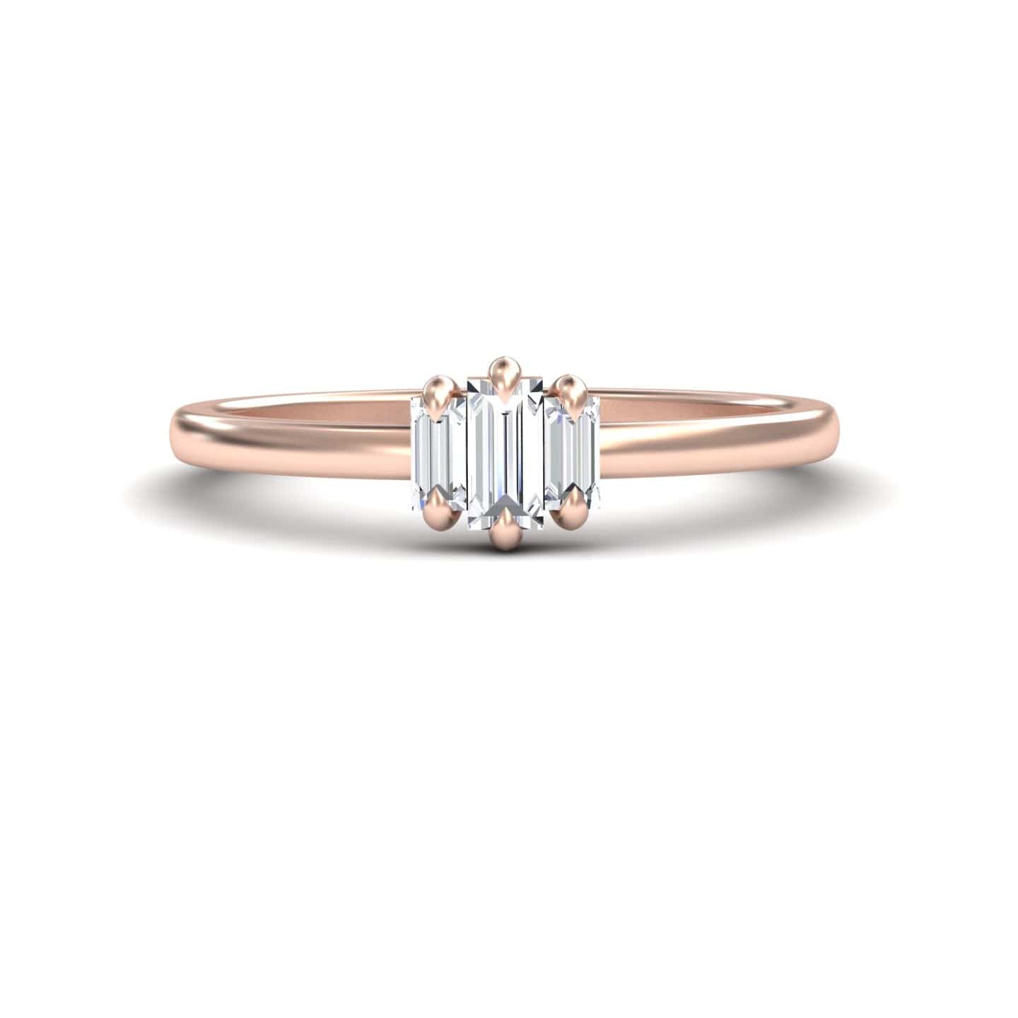 White Diamond Three Stone Ring - Marina