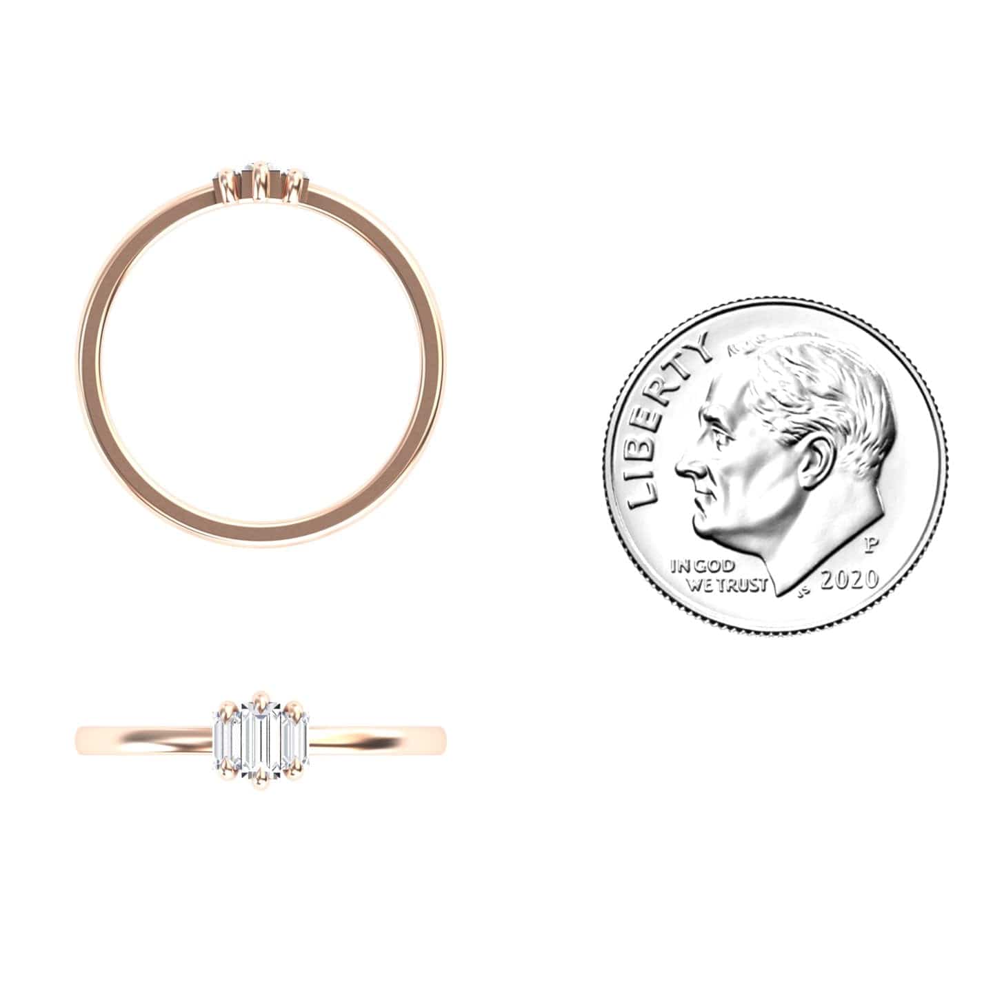 White Diamond Three Stone Ring - Marina