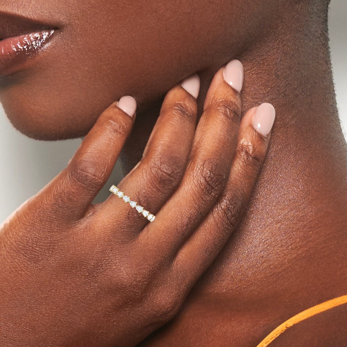 White Diamond Eternity Band Ring - Nikita