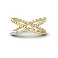 White Diamond Criss-Cross Pave Band Ring - Trisha