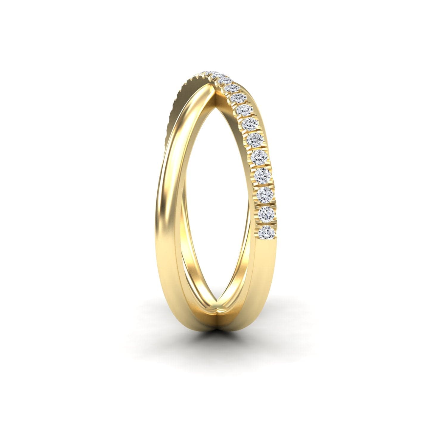 White Diamond Criss-Cross Pave Band Ring - Trisha