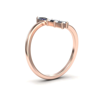 Lab Grown Alexandrite & Diamond Open Bypass Ring - Yvette