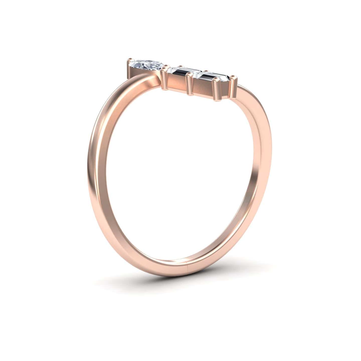 White Diamond Open Bypass Ring - Yvette
