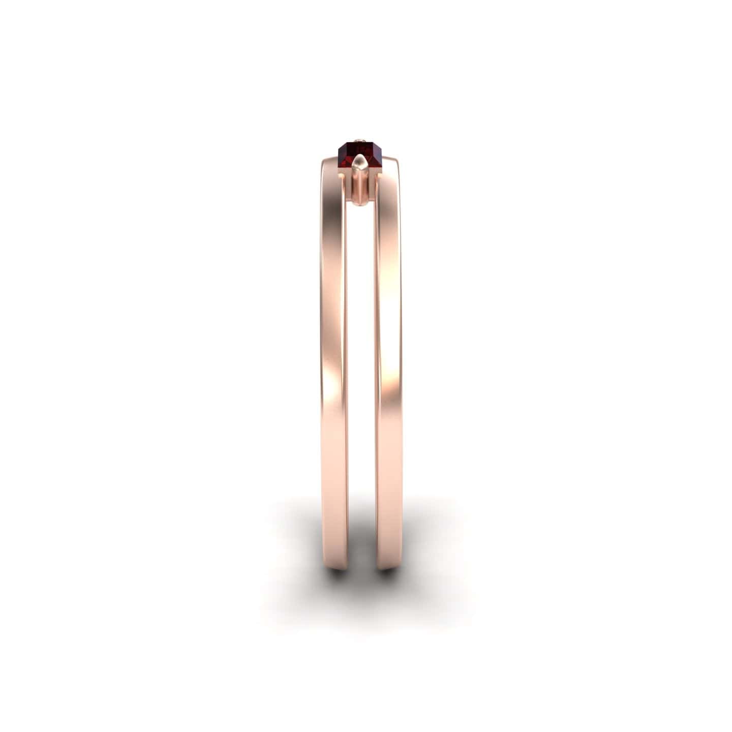 Garnet Minimalist Double Band Ring - Alia