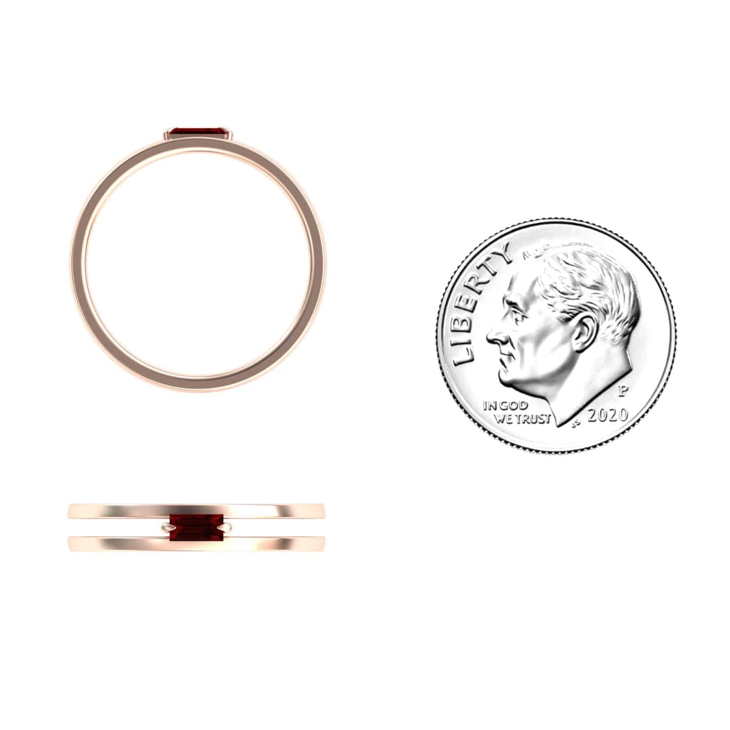 Garnet Minimalist Double Band Ring - Alia