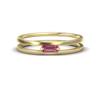 Pink Tourmaline Minimalist Double Band Ring - Alia