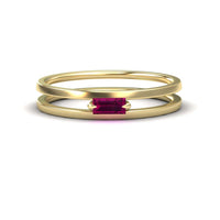 Rhodolite Garnet Minimalist Double Band Ring - Alia