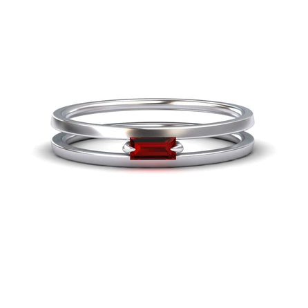 Ruby Minimalist Double Band Ring - Alia