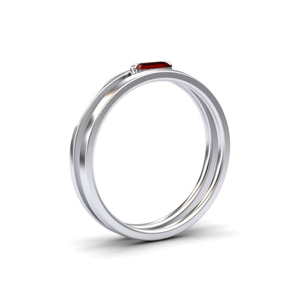 Ruby Minimalist Double Band Ring - Alia