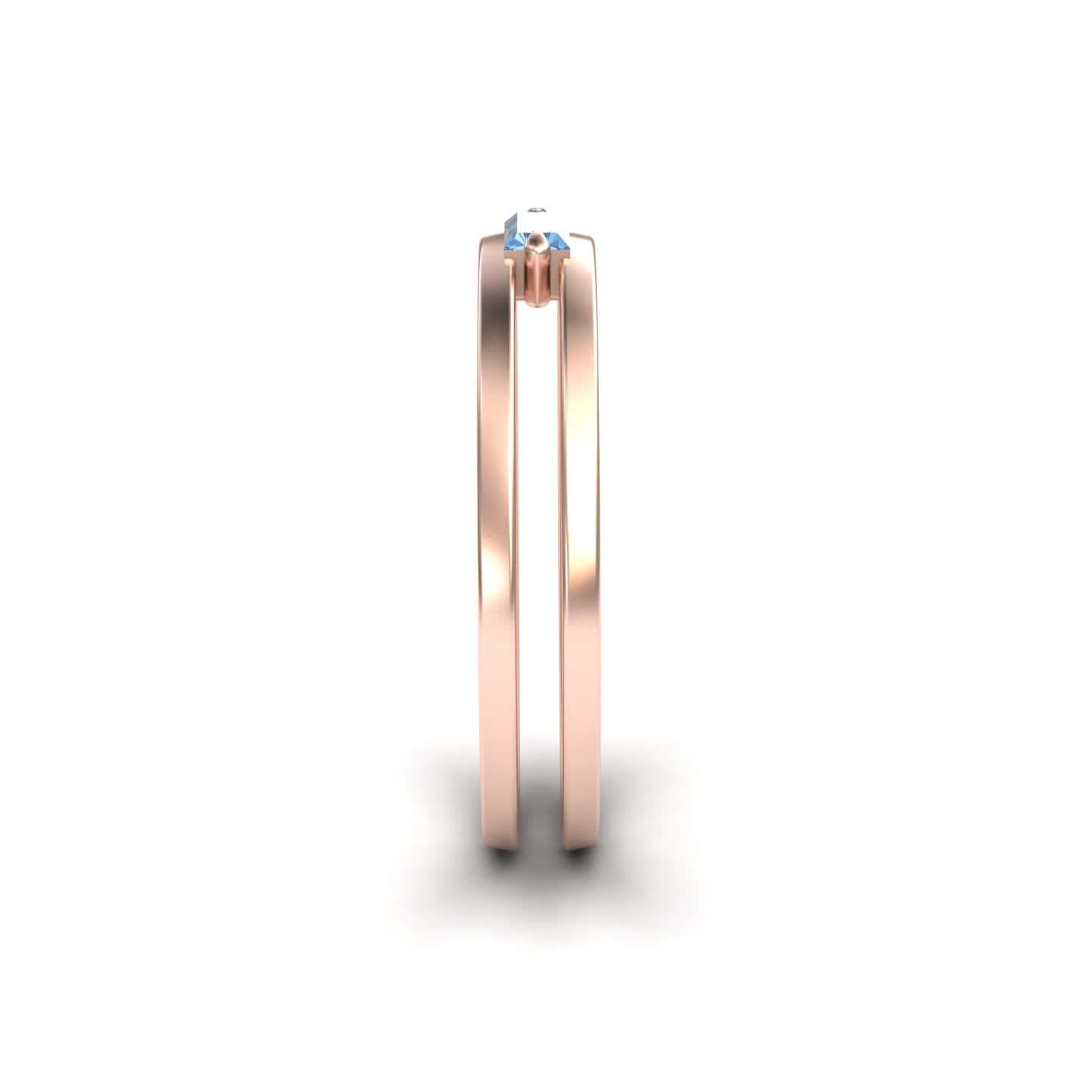 Swiss Blue Topaz Minimalist Double Band Ring - Alia