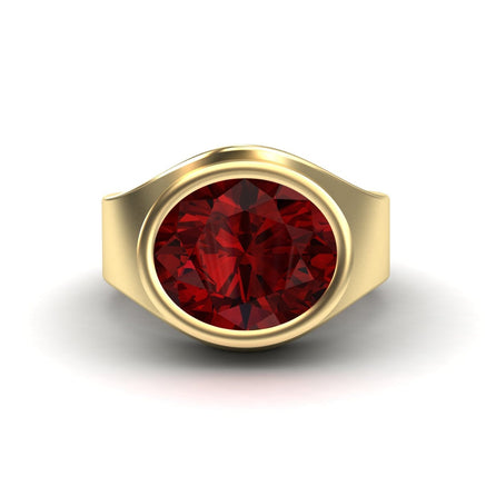 Lab Grown Ruby Bezel Set Solitaire Ring - Ada