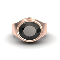 Black Onyx Bezel Set Solitaire Ring - Ada