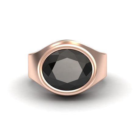 Black Onyx Bezel Set Solitaire Ring - Ada