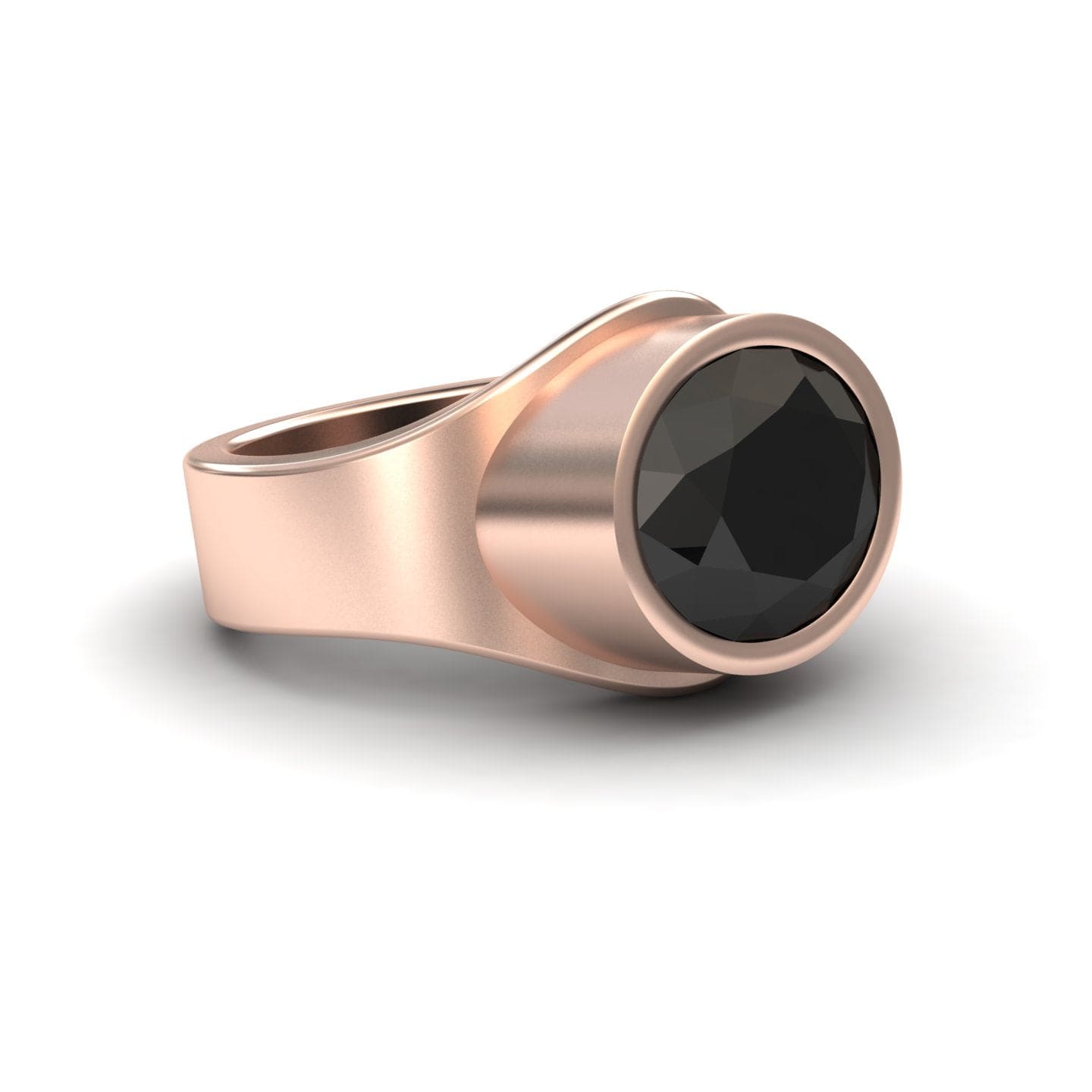 Black Onyx Bezel Set Solitaire Ring - Ada