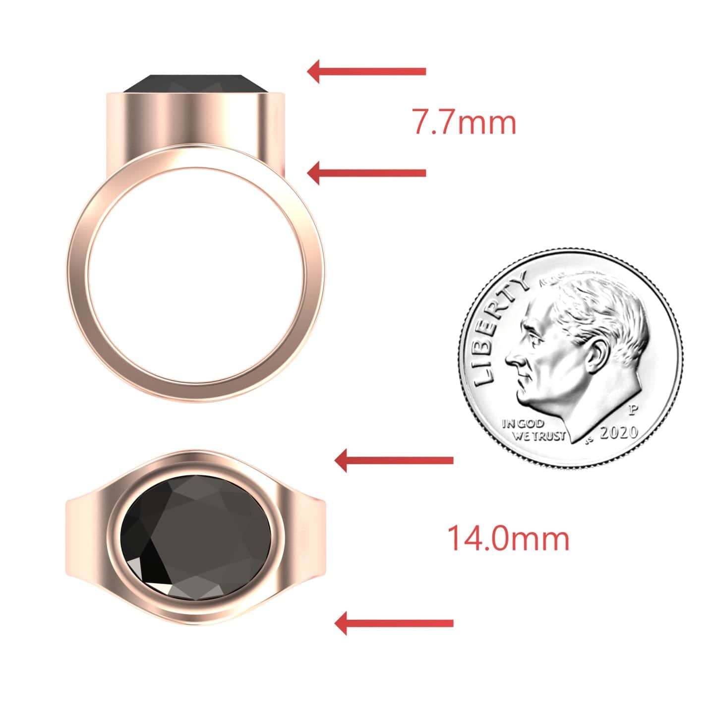 Black Onyx Bezel Set Solitaire Ring - Ada