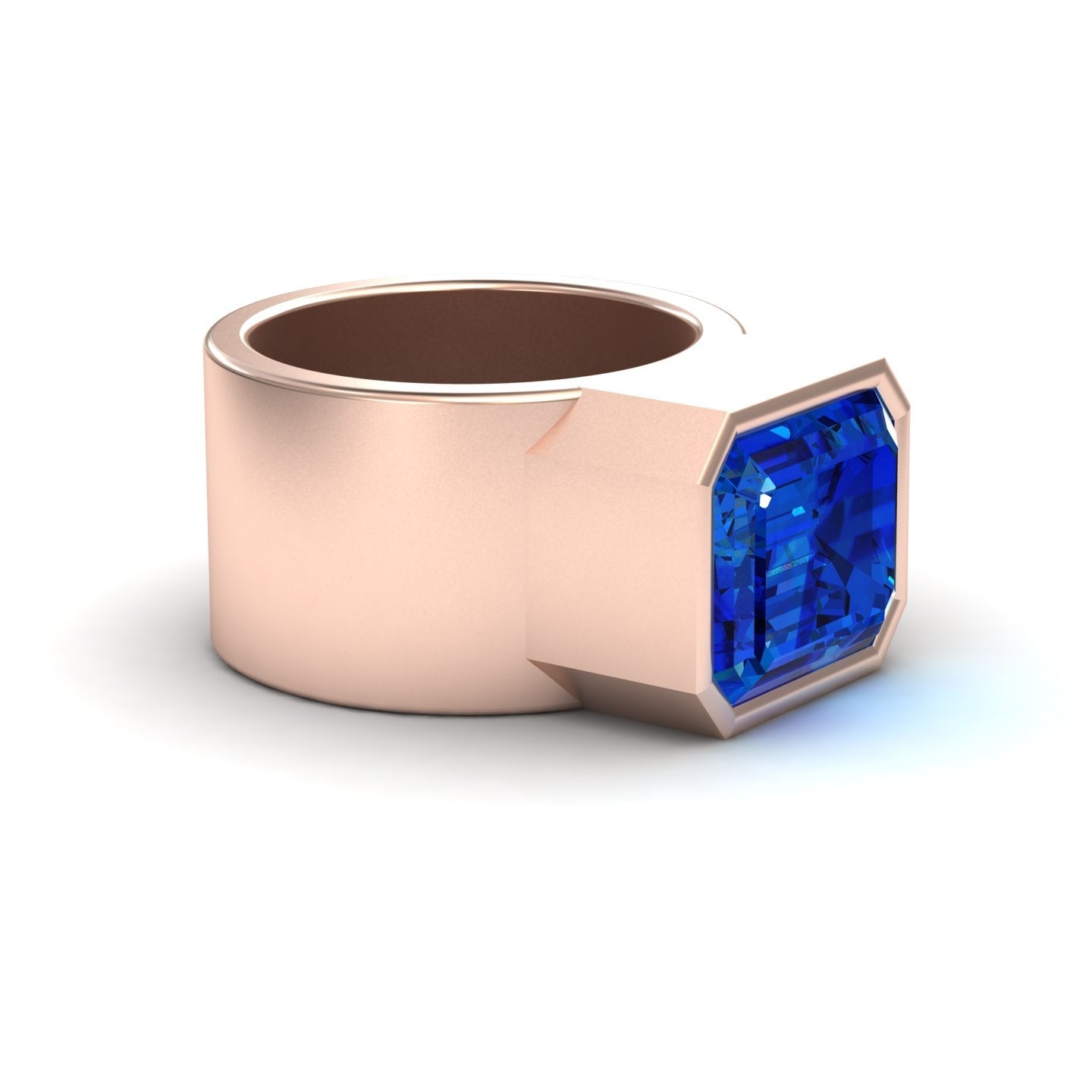 Lab Grown Blue Sapphire Statement Ring - Aparna