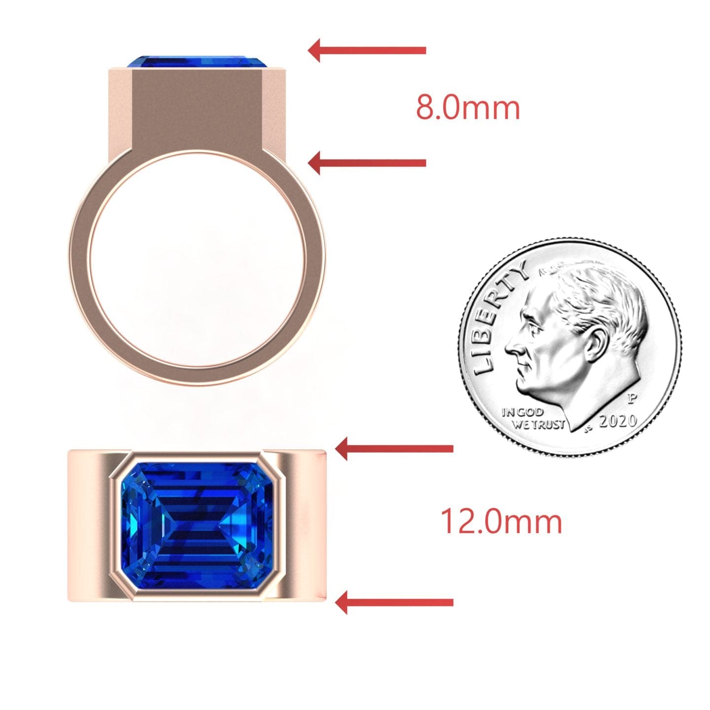 Lab Grown Blue Sapphire Statement Ring - Aparna