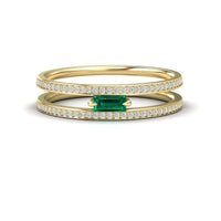 Emerald & Diamond Double Band - Bianca