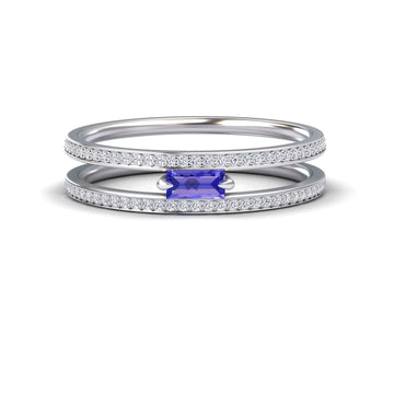 Tanzanite & Diamond Double Band - Bianca