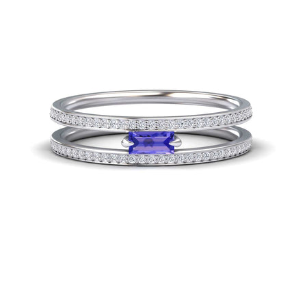 Tanzanite & Diamond Double Band - Bianca