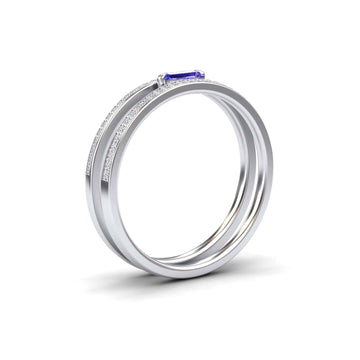 Tanzanite & Diamond Double Band - Bianca