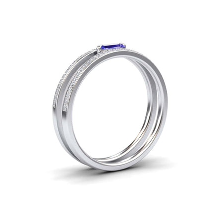 Tanzanite & Diamond Double Band - Bianca