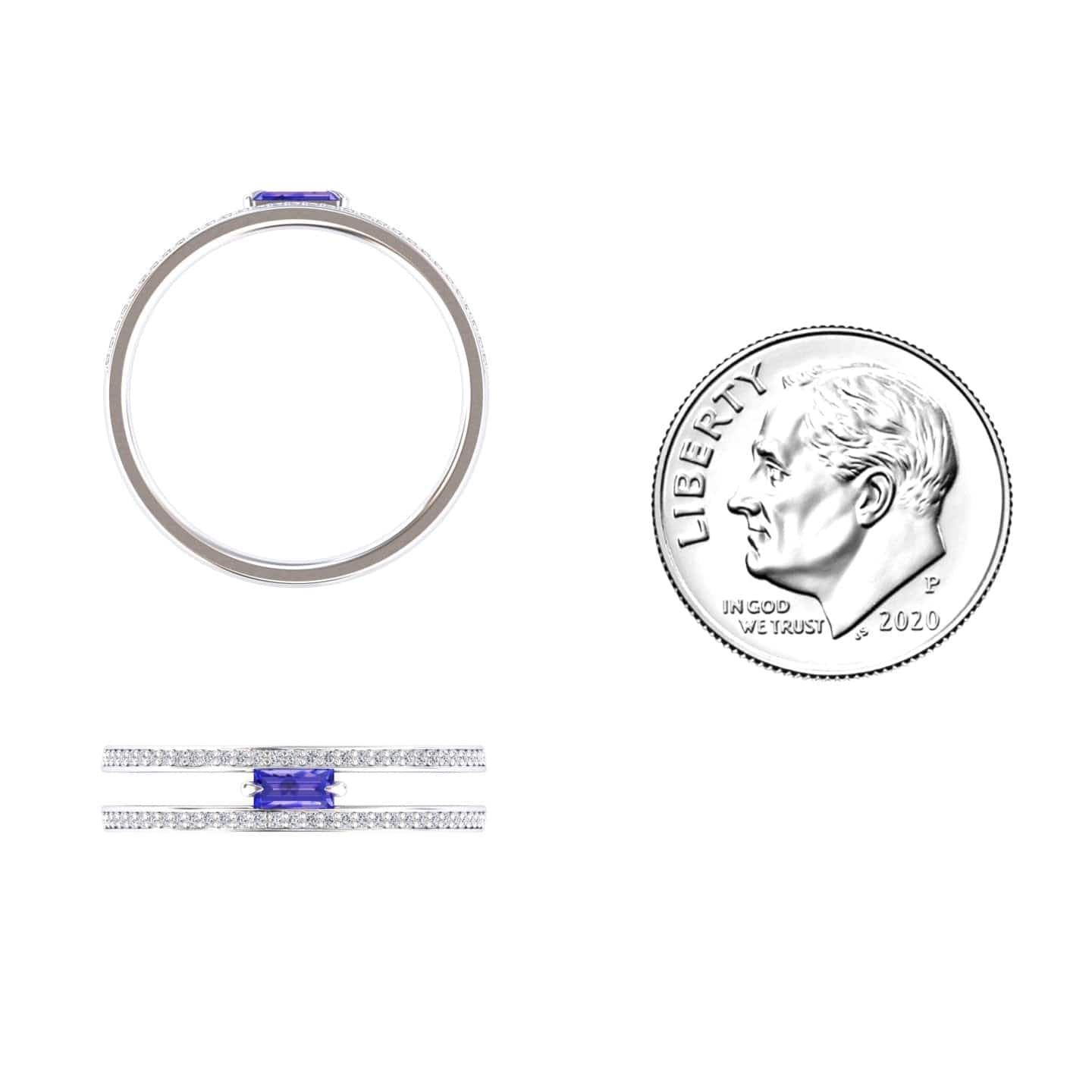 Tanzanite & Diamond Double Band - Bianca